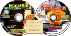 Curso de Teclado em CD e 12500 Partituras Exercicios para Teclado DVD